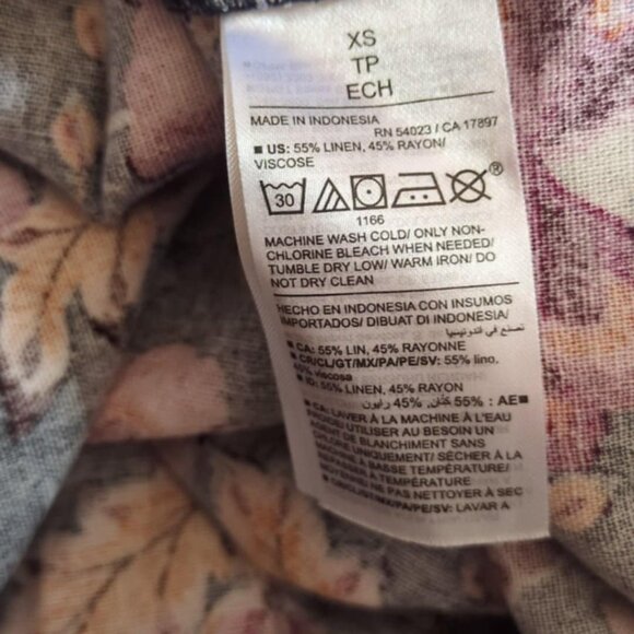 Old Navy Floral Sundress Sz XS Linen Rayon Blend Farmhouse Country Romantic Cott - Picture 5 of 5